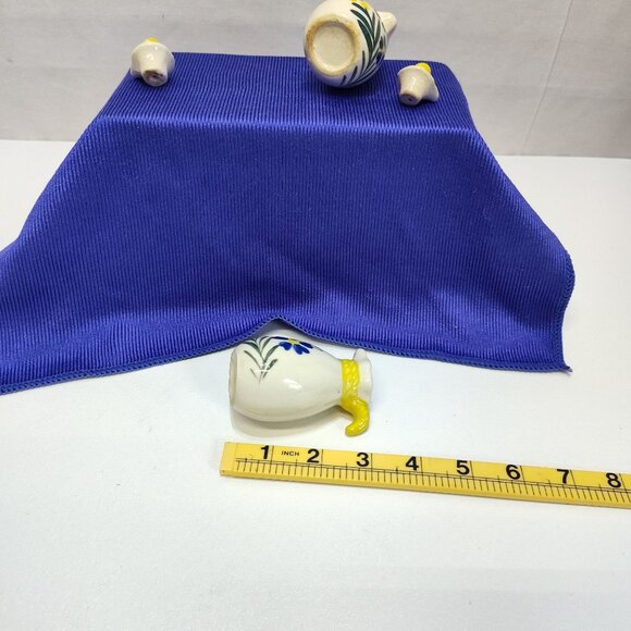 Oil & Vinegar Cruet Set Hand-Painted Ceramic Condiment Set Floral Japan Vintage - Picture 7 of 7